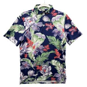 RLX Ralph Lauren Polo Shirt Mens XS Navy Floral Golf Performance Hawaiian